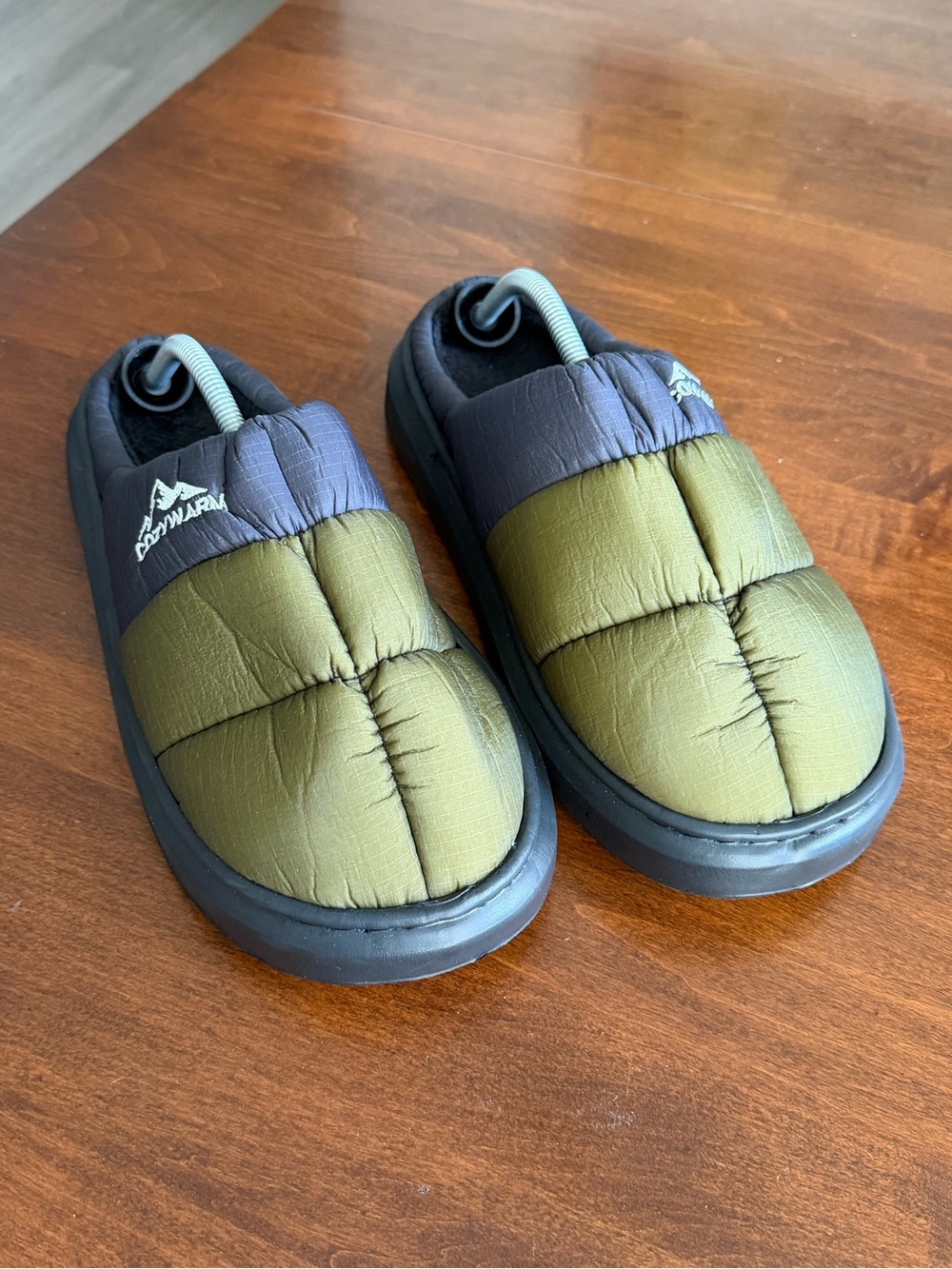 COXIMARI Puffer Mule Slippers Mens EU 48-49 US 13-14 Olive Gray